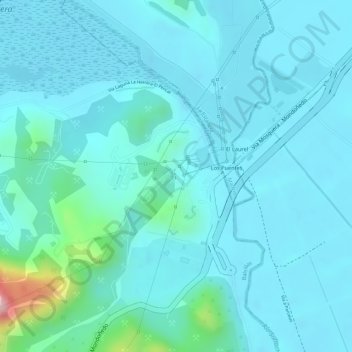 Carte topographique Asentamientos, altitude, relief