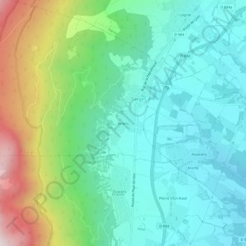 Carte topographique Airans, altitude, relief