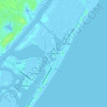 Carte topographique Parmele Isles, altitude, relief