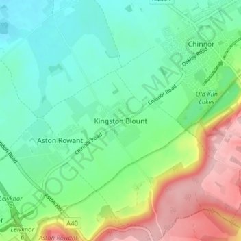 Carte topographique Kingston Blount, altitude, relief