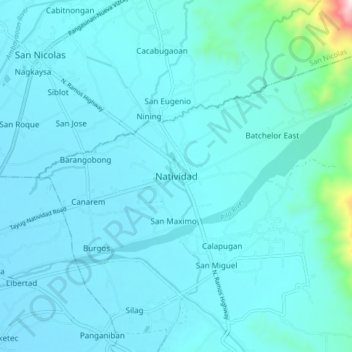 Carte topographique Natividad, altitude, relief
