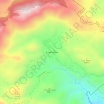 Carte topographique Casalcassinese, altitude, relief
