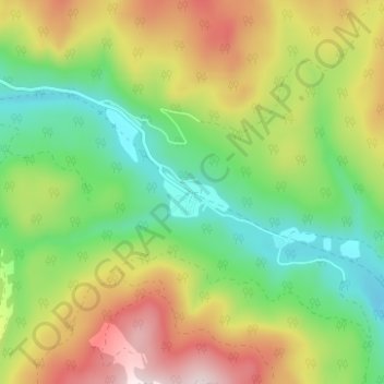 Carte topographique Brookmere, altitude, relief
