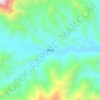 Carte topographique Otenga, altitude, relief