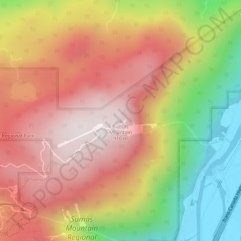 Carte topographique Sumas Mountain, altitude, relief