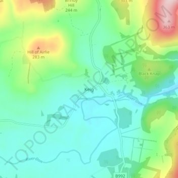 Carte topographique Keig, altitude, relief