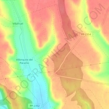 Carte topographique Valdescapa, altitude, relief