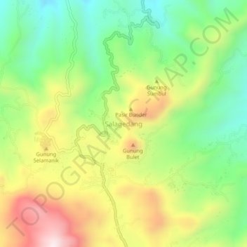 Carte topographique Salagedang, altitude, relief
