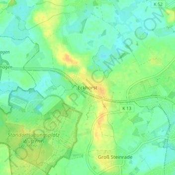 Carte topographique Eckhorst, altitude, relief