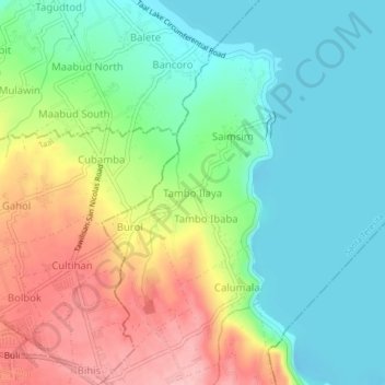 Carte topographique Tambo Ilaya, altitude, relief