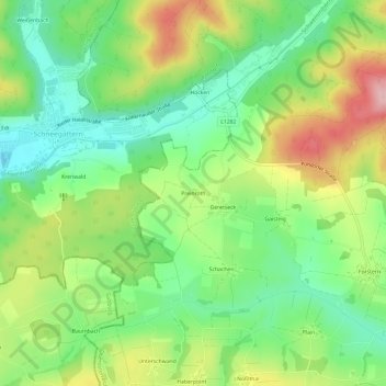 Carte topographique Preinröth, altitude, relief