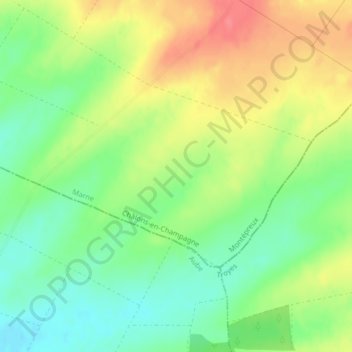 Carte topographique Gros Ventre, altitude, relief