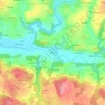 Carte topographique Tremelin, altitude, relief