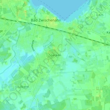 Carte topographique Specken, altitude, relief