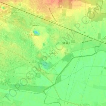 Carte topographique Monthibert, altitude, relief