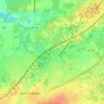 Carte topographique Melveren, altitude, relief