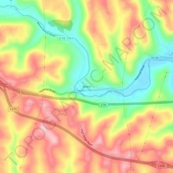 Carte topographique Blaine, altitude, relief