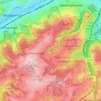 Carte topographique Marpe, altitude, relief