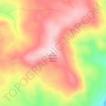 Carte topographique Mount Brynion, altitude, relief