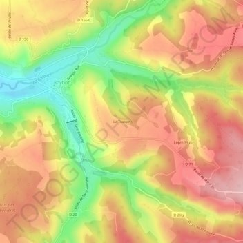 Carte topographique La Trappe, altitude, relief