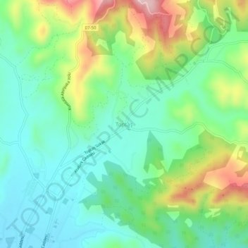 Carte topographique Toptaş, altitude, relief