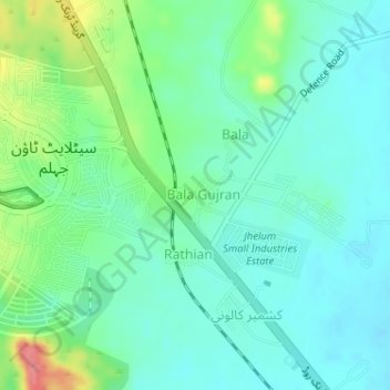 Carte topographique Millad Chowk, altitude, relief