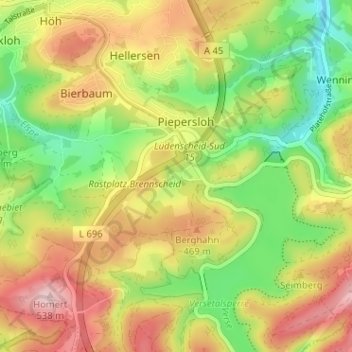 Carte topographique Schwiendahl, altitude, relief