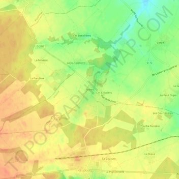 Carte topographique Poireil, altitude, relief