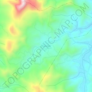 Carte topographique Pontões, altitude, relief