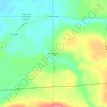 Carte topographique West Bethany, altitude, relief