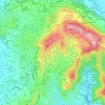Carte topographique Ca' Nova, altitude, relief
