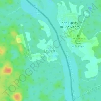 Carte topographique San Felipe, altitude, relief