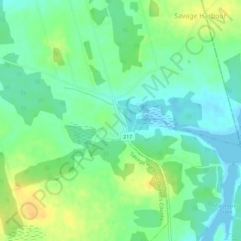 Carte topographique French Village, altitude, relief