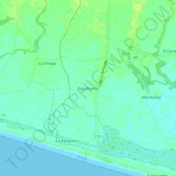 Carte topographique Paja Blanca, altitude, relief