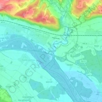Carte topographique Haunreit, altitude, relief