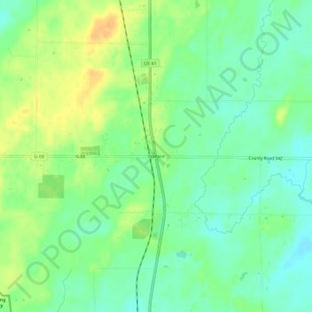 Carte topographique Wallace, altitude, relief