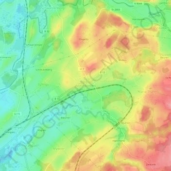Carte topographique Wohmbrechts, altitude, relief