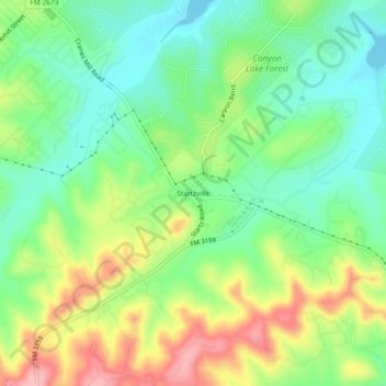 Carte topographique Startzville, altitude, relief