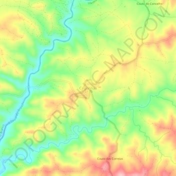 Carte topographique Cegonhas, altitude, relief