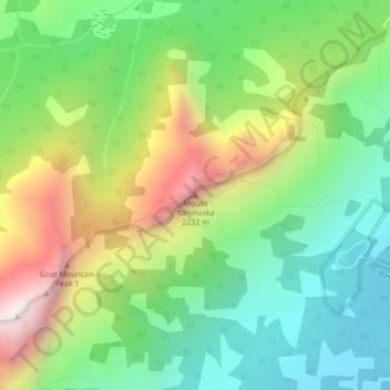 Carte topographique Mount Yamnuska, altitude, relief