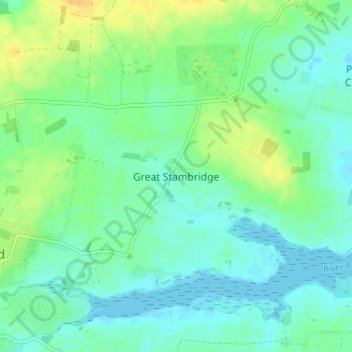 Carte topographique Great Stambridge, altitude, relief