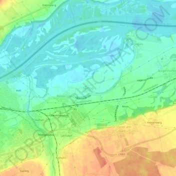Carte topographique Nöfing, altitude, relief