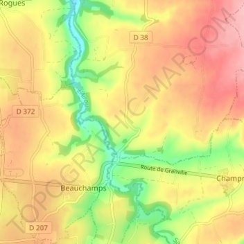 Carte topographique L'Hôtel Navet, altitude, relief