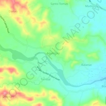 Carte topographique Aguingay, altitude, relief