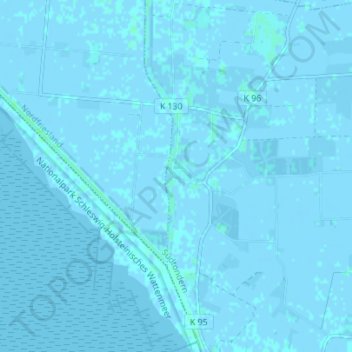 Carte topographique Althorsbüll, altitude, relief