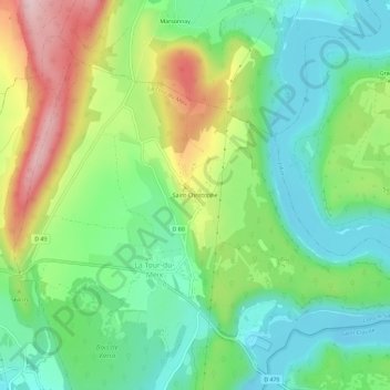 Carte topographique Saint-Christophe, altitude, relief