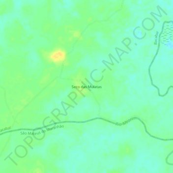 Carte topographique Seco das Mulatas, altitude, relief