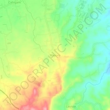 Carte topographique Mayuro, altitude, relief