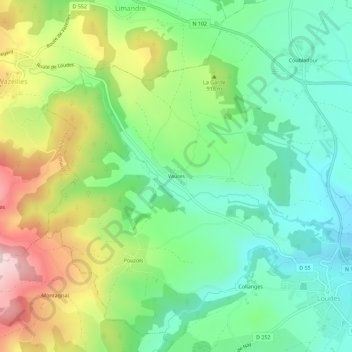 Carte topographique Vaures, altitude, relief