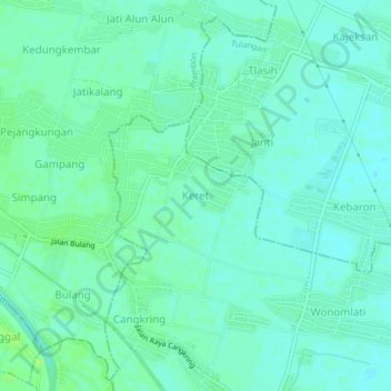 Carte topographique Keret, altitude, relief